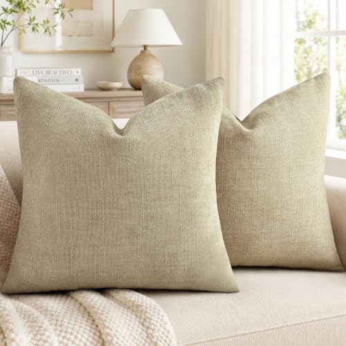 decorUhome Chenille Decorative Throw Pillow Covers 16x16 Set of 2 by decorUhome