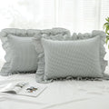 Gingham Pillow Shams 20x26, Ruffle Trim by Jilboo