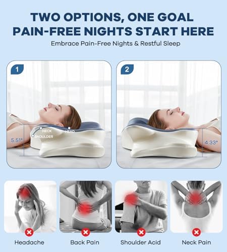 DONAMA Cervical Pillow for Neck and Shoulder Pain Relief, Cooling Contour - Image 6
