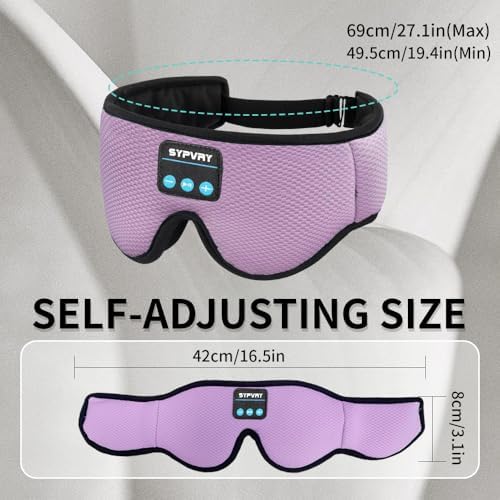 Sleep Mask Bluetooth Headphones Soft Wireless Headband Eye Mask Blackout - Image 6