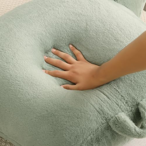 Large Plush Backrest Pillow for Sitting in Bed, Faux Fur - Image 7