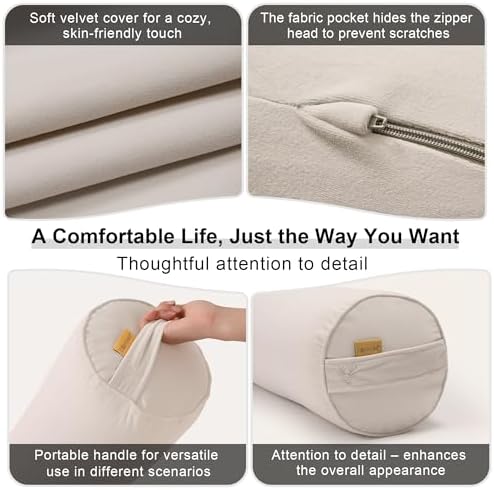 Body Pillow for Adults, Long Round Pillow, Big Cylindrical Pillow, Large Full - Image 5