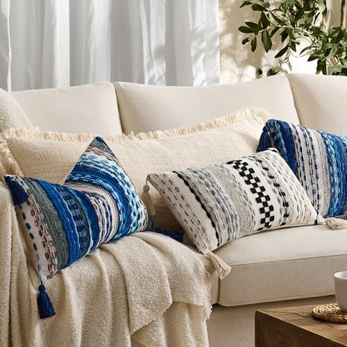 Kevin Textile Boho Tufted 14x36 Inch Lumbar Pillow Cover 1 Pack - Image 6