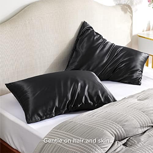 Bedsure Satin Pillowcase with Zipper, King Pillow Cases Set of 2 - Image 4