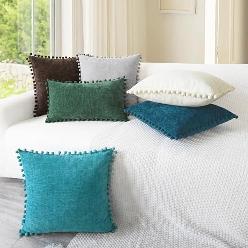 CaliTime Decorative Couch Throw Pillow Covers 20 X 12 Inches Cream - Image 4