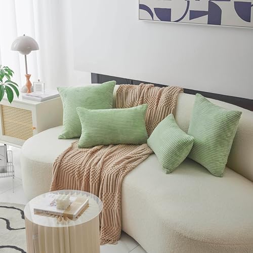 Home Brilliant Sage Green Rectangle Summer Pillow Covers 12x20 Lumbar Pillow - Image 3