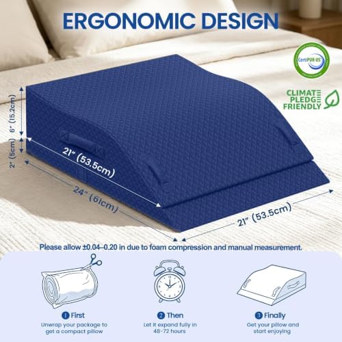 Elevation Pillows for Leg After Surgery, Adjustable Wedge Pillow - Image 2