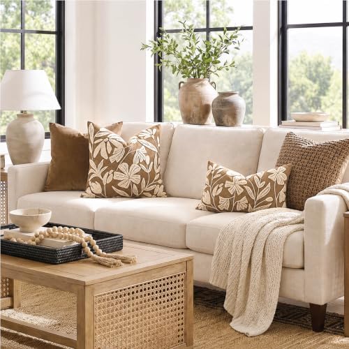BlissBlush 12x20 Lumbar Pillow Cover, Rectangular Brown Decorative Throw - Image 3