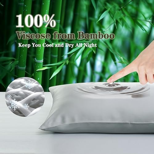 Bamboo Viscose Zipper Pillow Cases Standard Size Set of 2 - Image 3