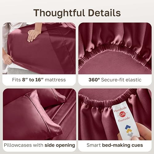 California Design Den Soft 100% Cotton Sateen King Bedsheets Set - Image 4