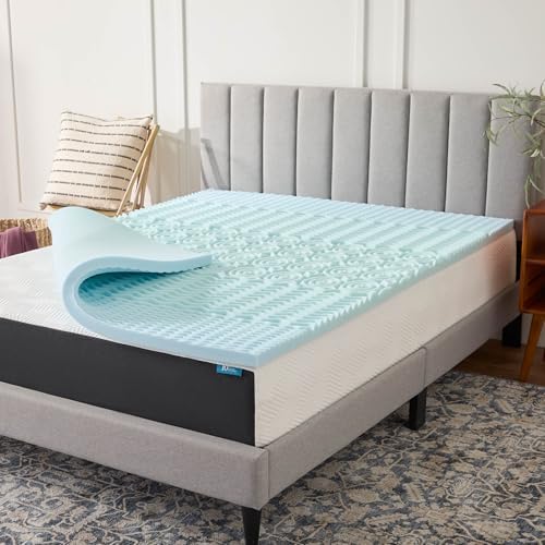 LUCID 2 Inch Gel Memory Foam Mattress Topper, Full size – 5 Zones – Cooling Gel by Lucid