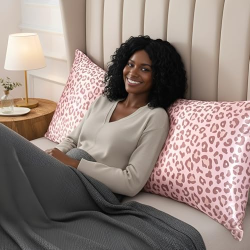 Pink Leopard Print Satin Body Pillow Cover, 20x54 Cheetah Pillow Case - Image 5
