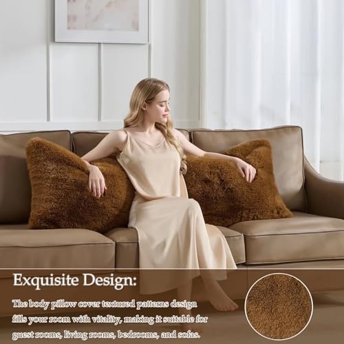 20x54 inch Luxury Fluffy Body Pillow Cover, Shaggy Furry Body Pillowcase - Image 3