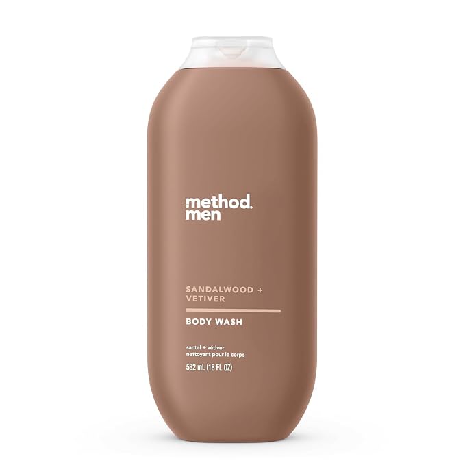 Method Men Body Wash, Sandalwood + Vetiver, Paraben and Phthalate Free by method