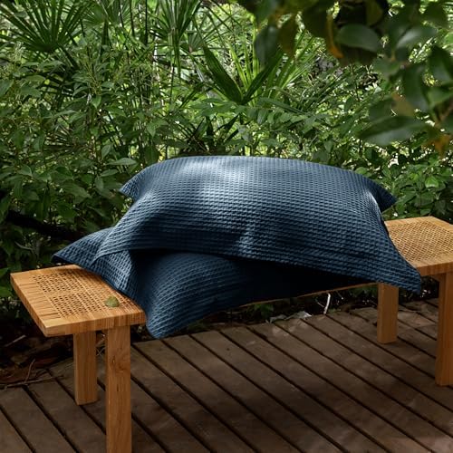CHUFFED 100% Cotton Waffle Weave Pillowcases 2 Pack Standard Size, 20x26 Inches - Image 7