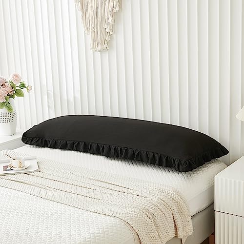 Black Body Pillow Cover 20x54inches Long Pillowcase Ruffled Pillowcases Shabby - Image 3