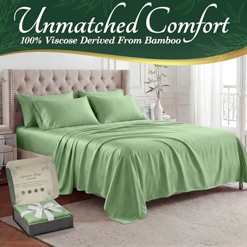 DECOLURE 100% Viscose Derived from Bamboo Sheets King Size, Luxury 6 Pc Set - Image 2