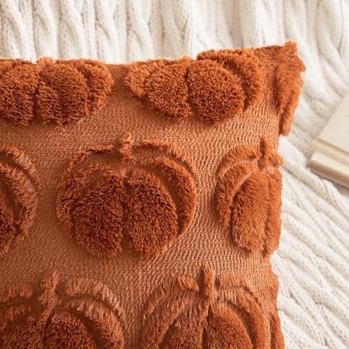 MIULEE Fall Pillow Covers Pumpkin Fall Decor 26x26 Dark Rust - Image 2