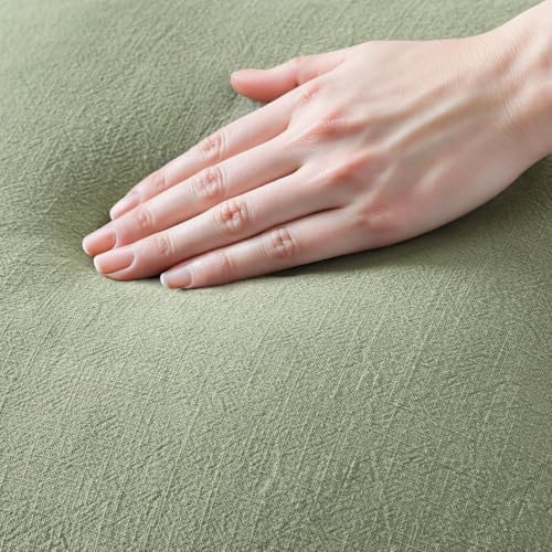 MIULEE Boho Linen Fringe Decorative Throw Pillow Covers Sage Green 18x18 - Image 2