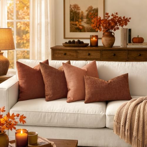 MIULEE Pack of 2 Decorative Linen Burlap Textured Pillow Covers Fall Farmhouse - Image 6