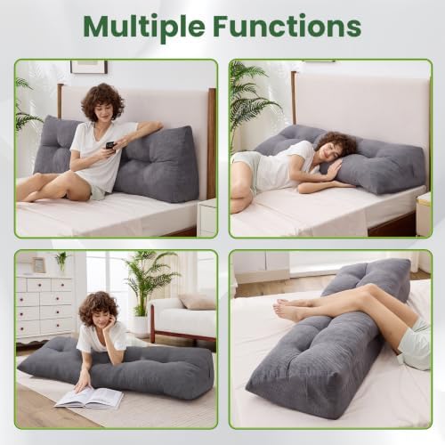 Headboard Pillow Queen, Triangle Bed Wedge Pillow - Image 6