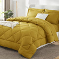 CozyLux Full Comforter Set 82"x86" Mustard Yellow by CozyLux