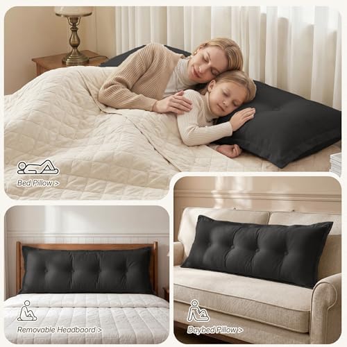 WOWMAX Headboard Pillow Full Dorm Reading & Body Pillow - Image 3