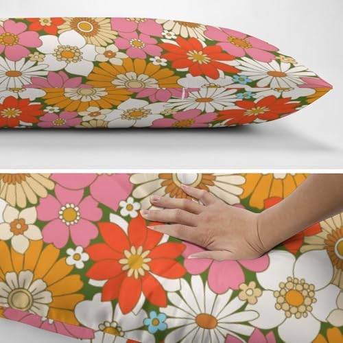 Groovy Flower Body Pillow Cover Bohemian Pillowcase - Image 5
