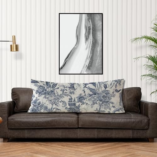 Vintage Toile de Jouy Floral Body Pillow Covers 20x54, Elegant Classical French - Image 4