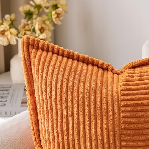 MIULEE Fall Burnt Orange Decorative Throw Pillow Covers 18x18 Inch 2 Pack - Image 2