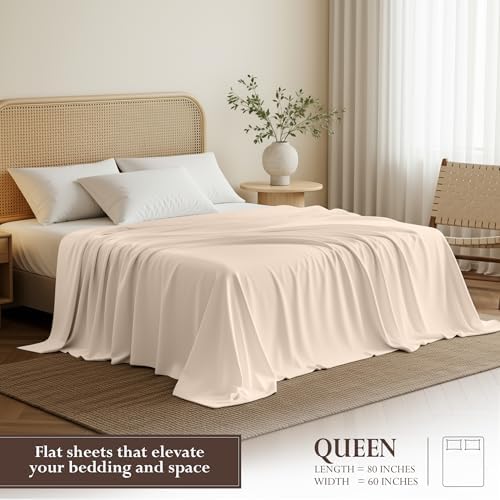 Queen Size Flat Sheet Only Pack of 6, Ultra Soft Hotel Sheets - Image 3