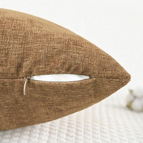 CaliTime Decorative Couch Throw Pillow Covers 26 X 26 Inches Apricot Brown - Image 3
