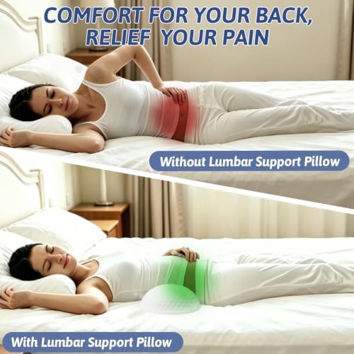 Wdmiya Lumbar Support Pillow for Bed, Adjustable Height 2"-5" Inflatable - Image 2