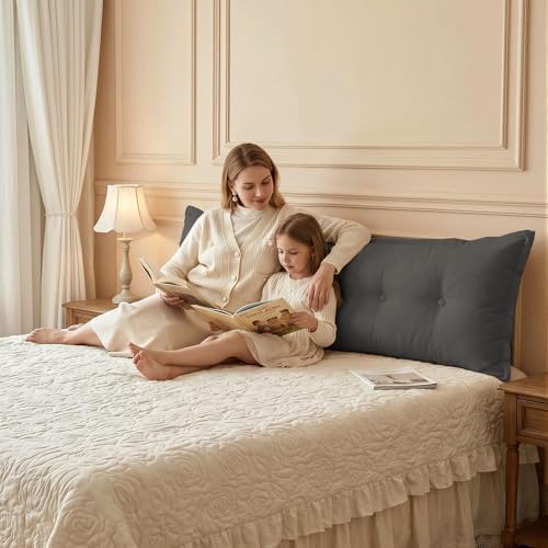 WOWMAX Headboard Pillow Queen Bolster Reading Pillow - Image 2