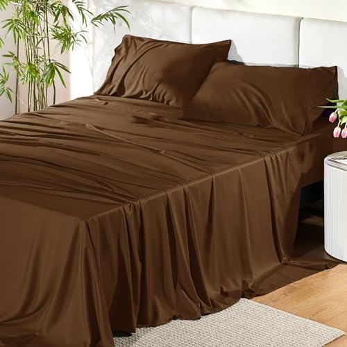 Bedsure PureWoven Rayon Derived from Bamboo, California King Sheet Sets by BEDSURE