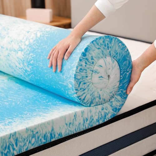 3 Inch Full Size Memory Foam Mattress Topper, Cooling Gel Infusion Bed Topper by Bynex