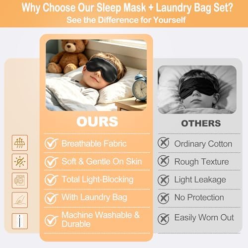 Kids Sleep Mask Eye Cover, Silk Sleeping Mask - Image 4