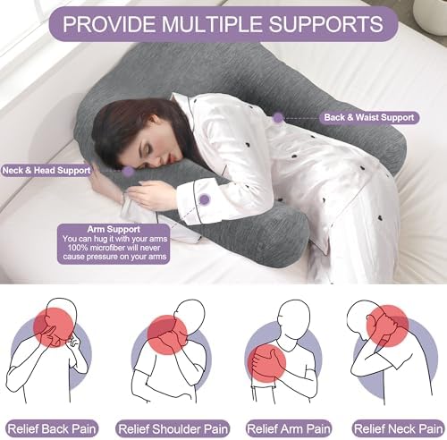 HOMBYS Cooling U Shaped Pillow for Neck, Contour Shoulder Pillow for Side - Image 3