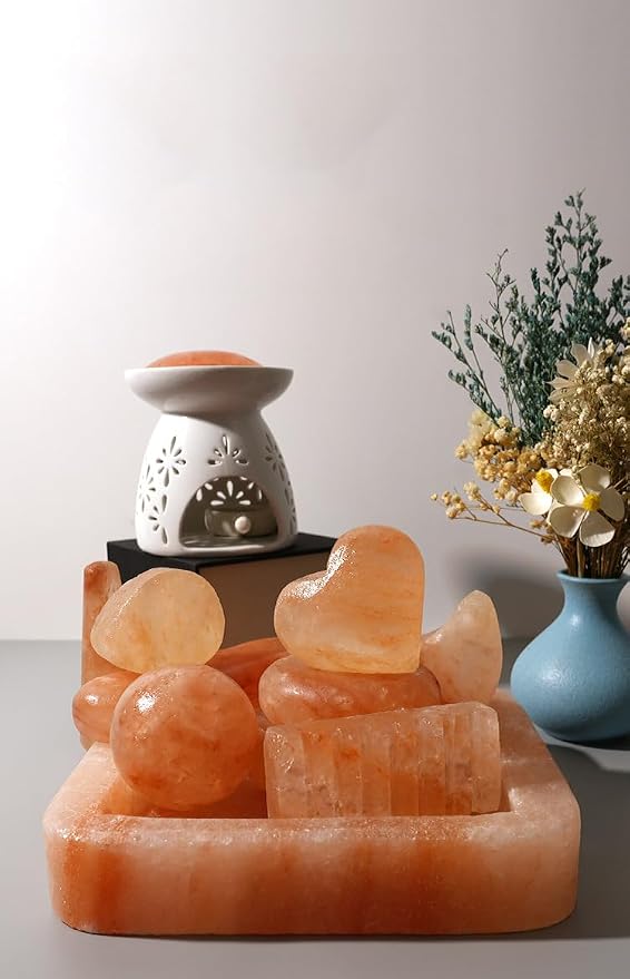 2 Pcs Himalayan Salte Stones Hot Massage Stones Set Warm Rocks Kit - Image 6