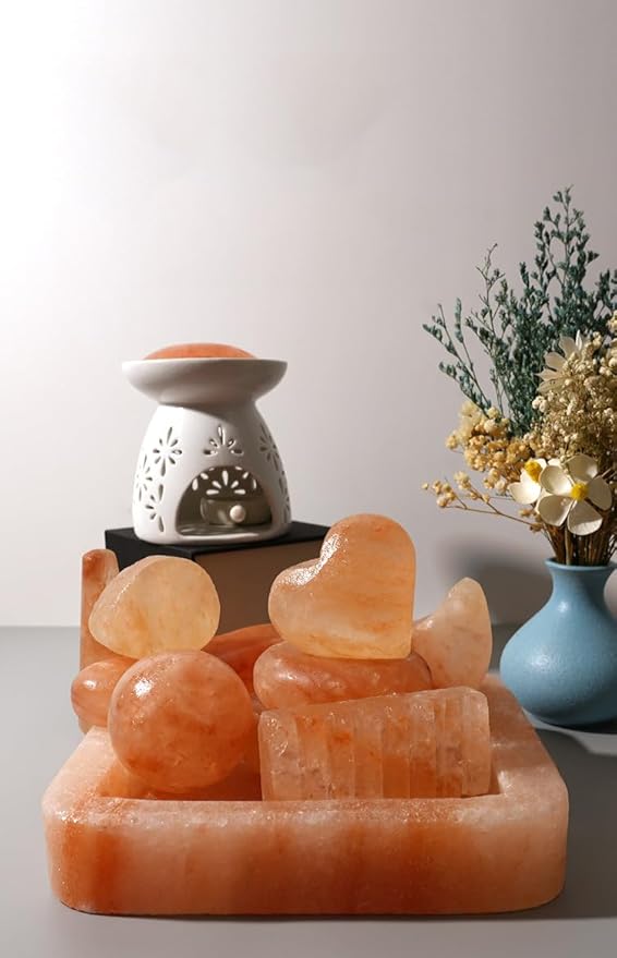 2 Pcs Leaf Shape Himalayan Salt Massage Stones Hot Massage Cold Massage Stones - Image 5