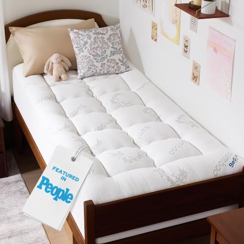 BEDLORE Twin XL Mattress Topper, Pillow Top Mattress Pad by Bedlore