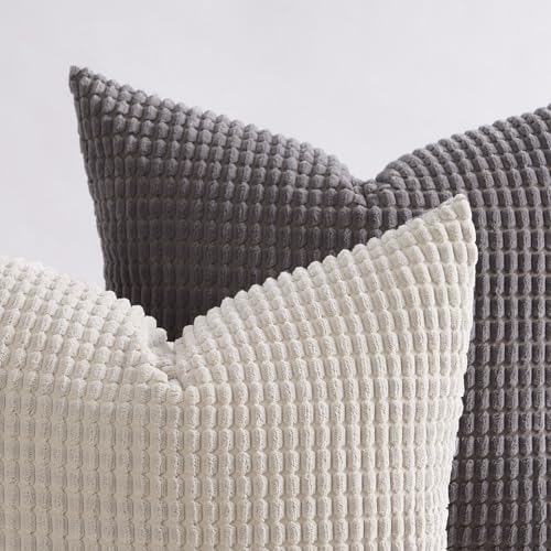 Topfinel 4 Packs Grey Decorative Throw Pillow Covers 24x24 Inch - Image 7