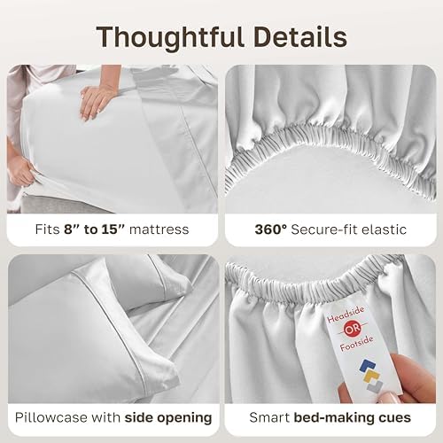 California Design Den 100% Cotton Sateen Twin XL Sheet Sets - Image 4