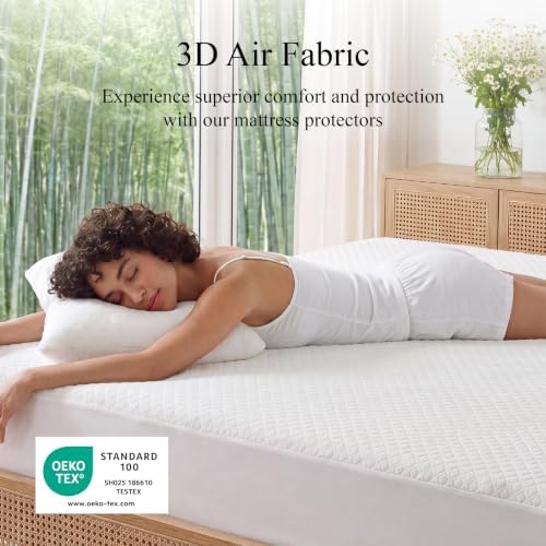 Queen Size Waterproof Mattress Protector Noiseless Bamboo Viscose - Image 2