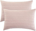 PHF 100% Cotton Waffle Pillow Shams King Size, 2 Pack 20" x 36" Soft by PHF