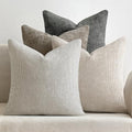 MIULEE Soft Decorative Chenille Euro Pillow Covers Neutral 22x22 Pack of 4 by MIULEE