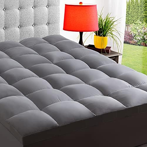 ELEMUSE Full XL Grey Mattress Topper, Thick Pillow Top Mattress Pad by ELEMUSE