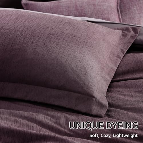 Monbix Super King Comforter Set 7 Pieces Italian Plum Bed in a Bag - Image 6