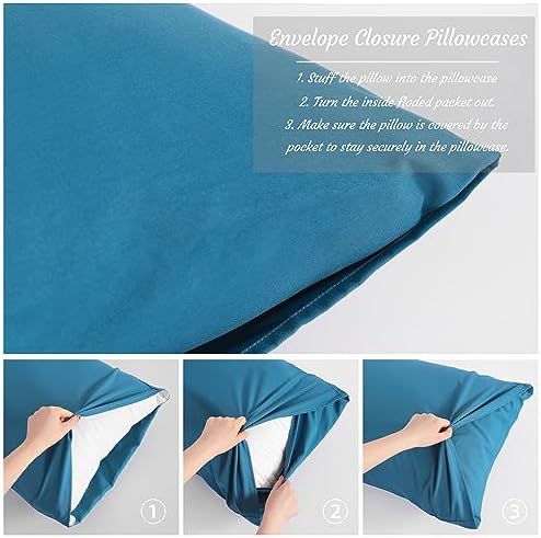 NTBAY Body Microfiber Pillowcases, Teal Blue - Image 3