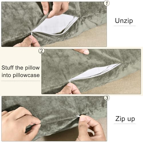 PHF Truly Velvet Zippered Body Pillowcase, No Insert, 1 Pack Ultra Soft - Image 4
